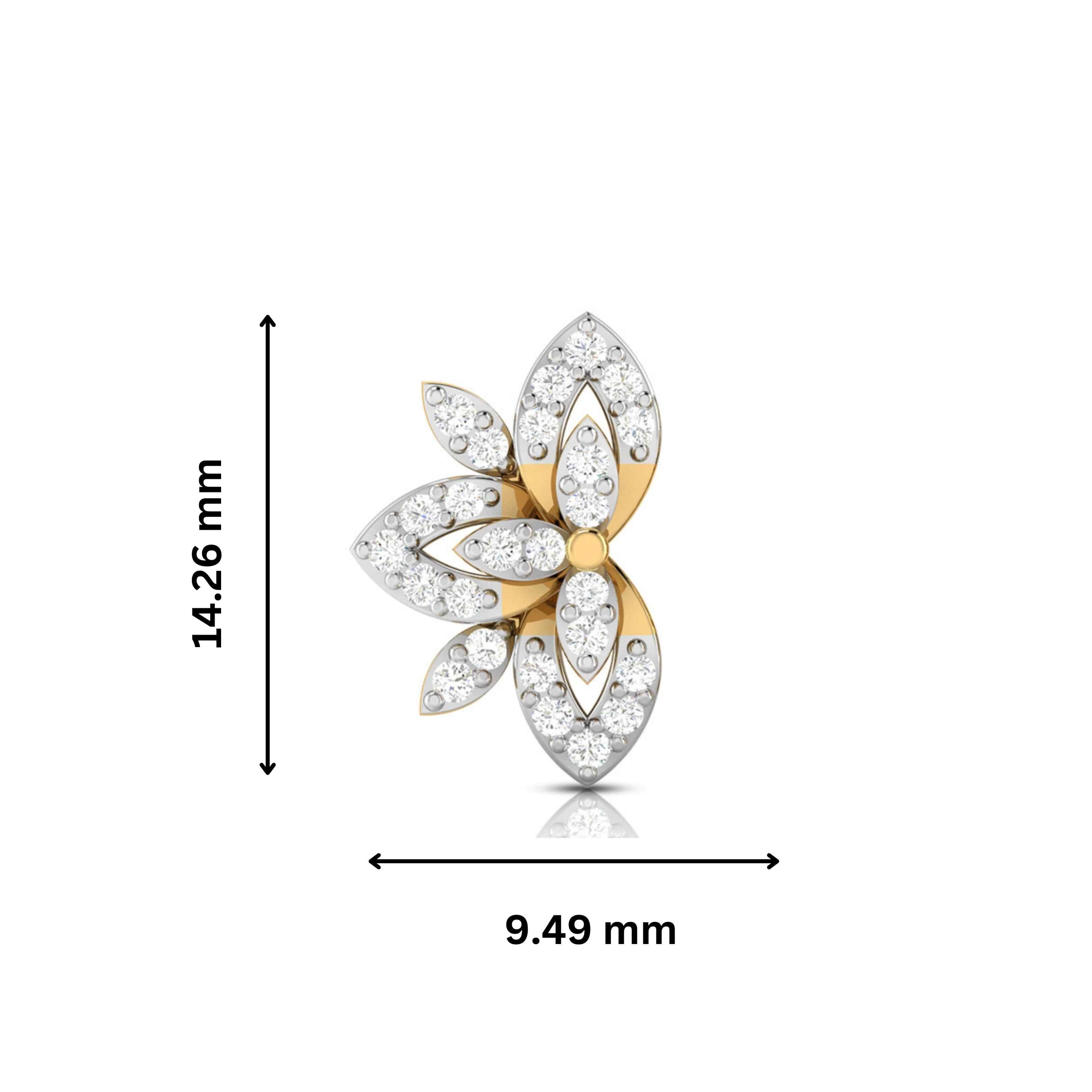 Earrings flower design Floro Lab Grown Diamond Earrings Fiona Diamonds