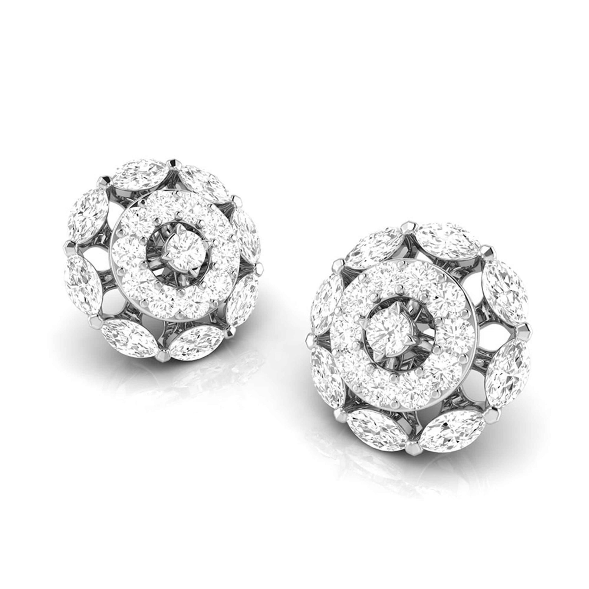 Earrings flower design Bluesy Lab Grown Diamond Earrings Fiona Diamonds