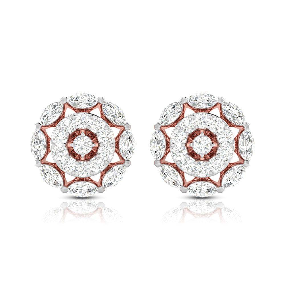 Earrings flower design Bluesy Lab Grown Diamond Earrings Fiona Diamonds
