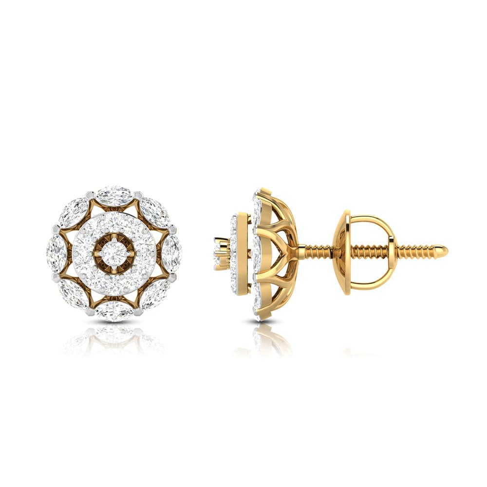 Earrings flower design Bluesy Lab Grown Diamond Earrings Fiona Diamonds