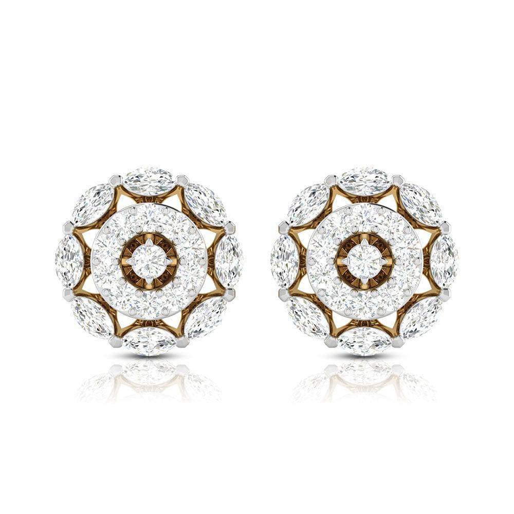Earrings flower design Bluesy Lab Grown Diamond Earrings Fiona Diamonds