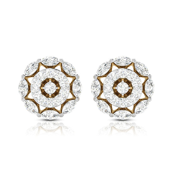 Earrings flower design Bluesy Lab Grown Diamond Earrings Fiona Diamonds