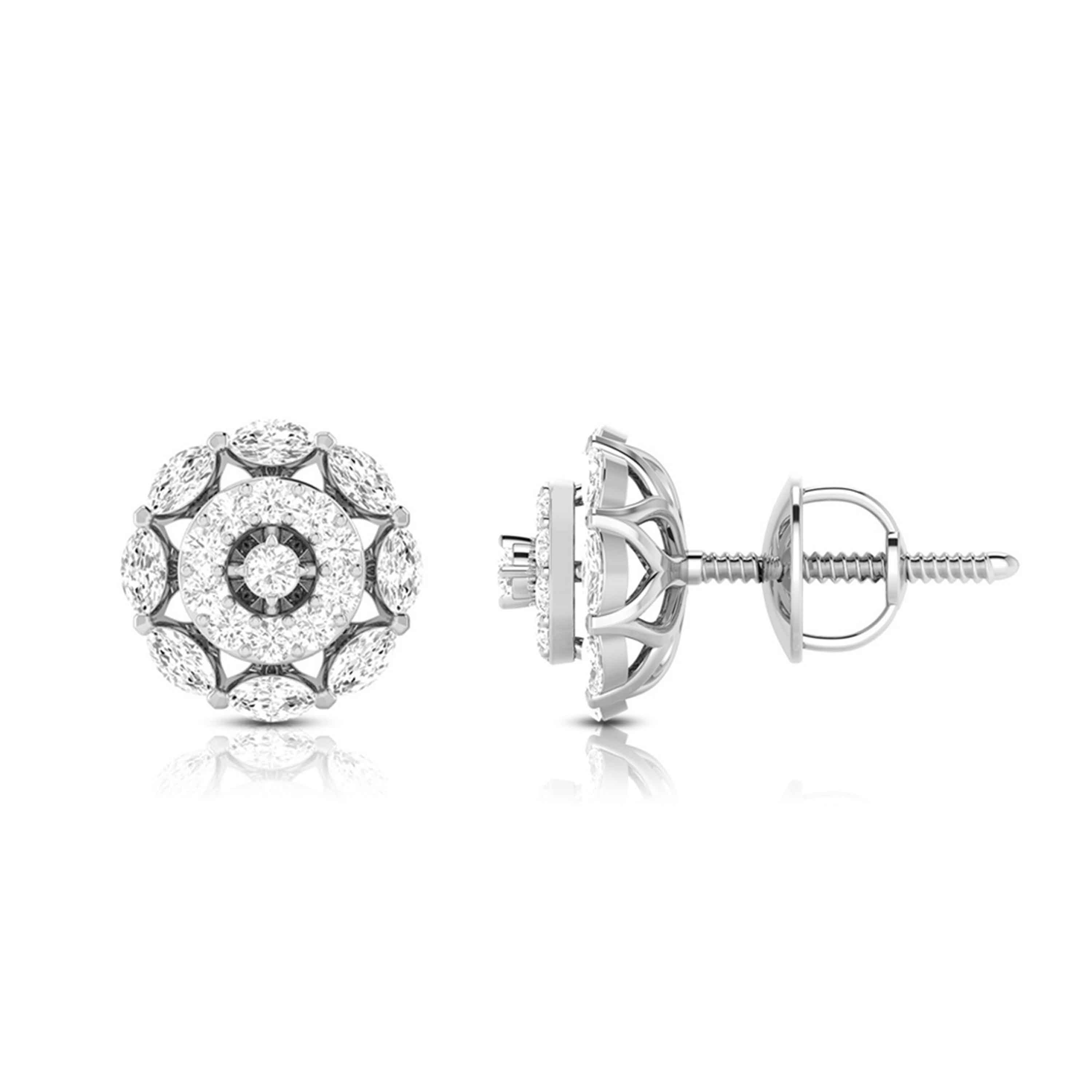 Earrings flower design Bluesy Lab Grown Diamond Earrings Fiona Diamonds