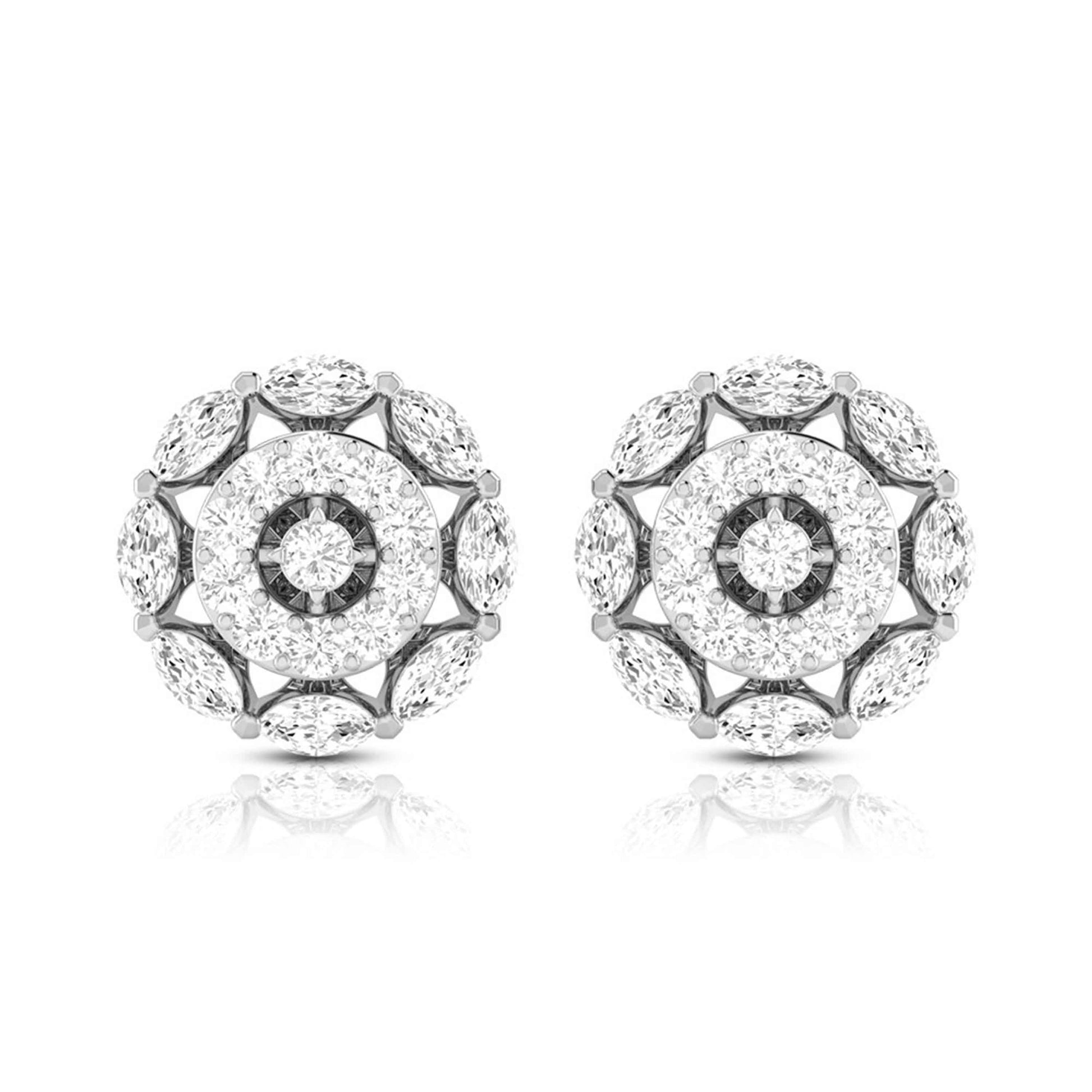 Earrings flower design Bluesy Lab Grown Diamond Earrings Fiona Diamonds