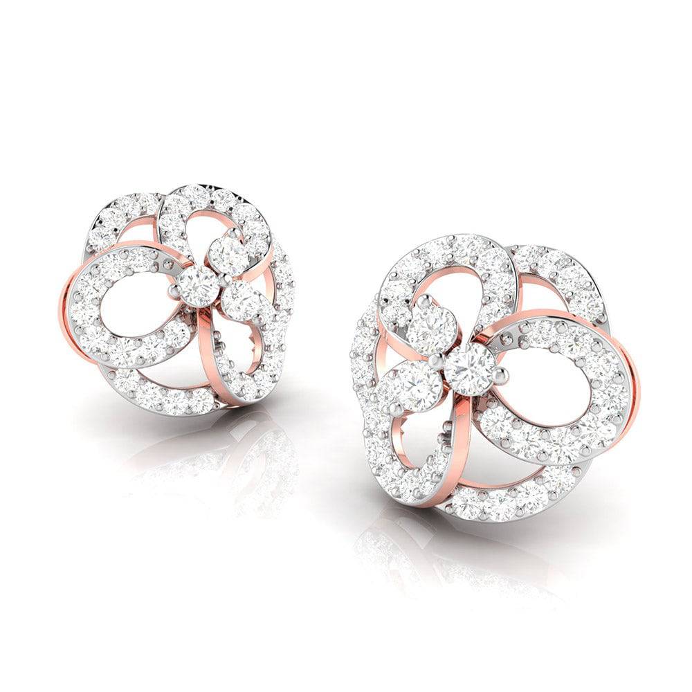 Earrings flower design Blaring Lab Grown Diamond Earrings Fiona Diamonds
