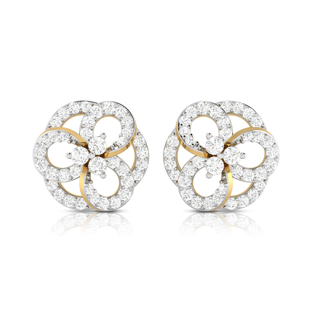 Earrings flower design Blaring Lab Grown Diamond Earrings Fiona Diamonds