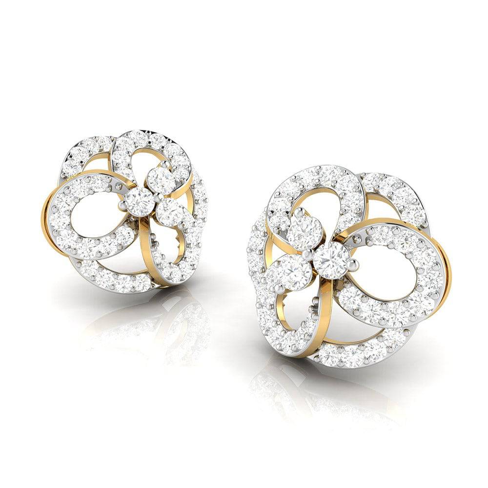 Earrings flower design Blaring Lab Grown Diamond Earrings Fiona Diamonds