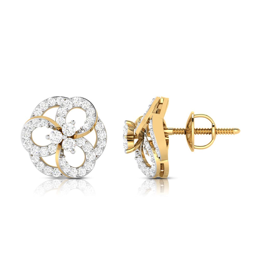 Earrings flower design Blaring Lab Grown Diamond Earrings Fiona Diamonds