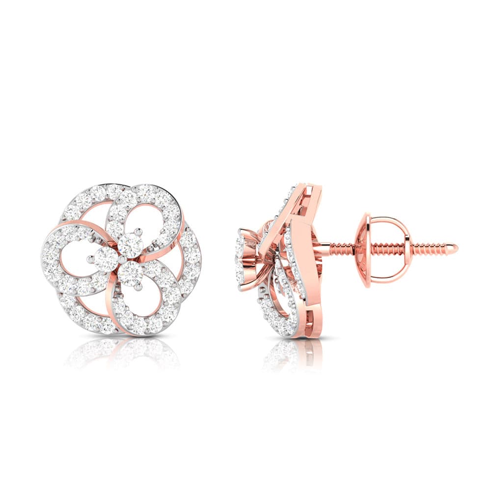 Earrings flower design Blaring Lab Grown Diamond Earrings Fiona Diamonds