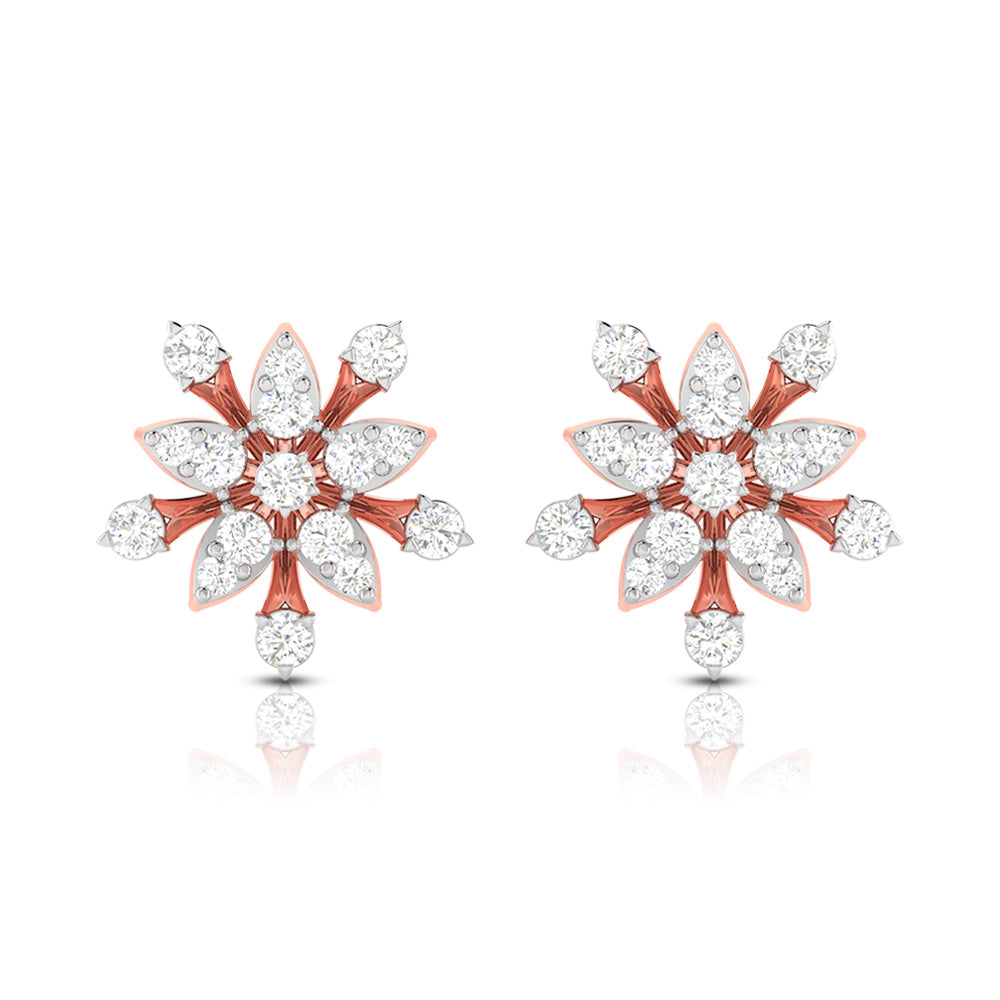 Earrings flower design Asteroids Lab Grown Diamond Earrings Fiona Diamonds