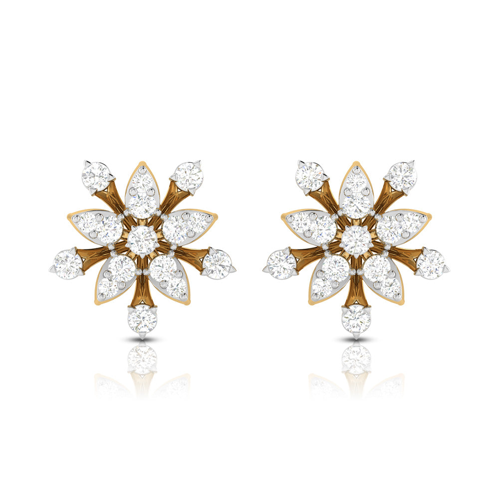 Earrings flower design Asteroids Lab Grown Diamond Earrings Fiona Diamonds