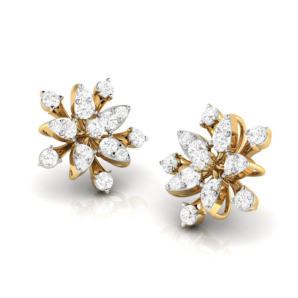 Earrings flower design Asteroids Lab Grown Diamond Earrings Fiona Diamonds