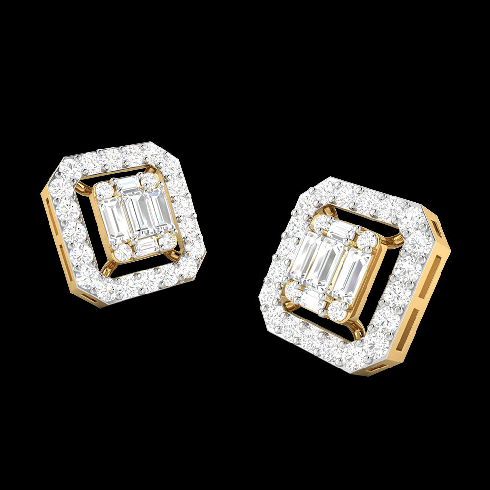 Party wear earrings design Chartreuse Lab Grown Diamond Earrings Fiona Diamonds