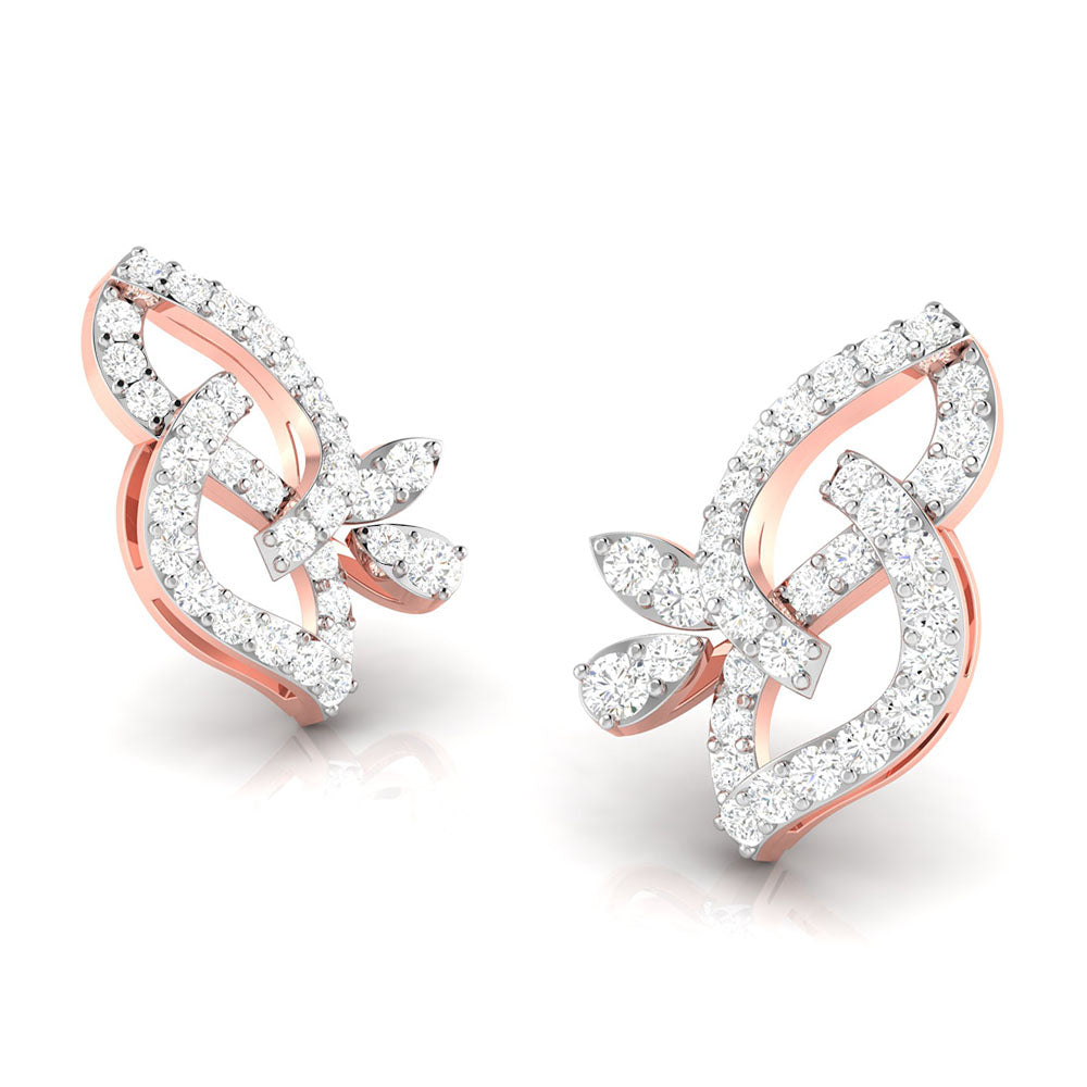 Daily wear earrings design Intwisted Lab Grown Diamond Earrings Fiona Diamonds