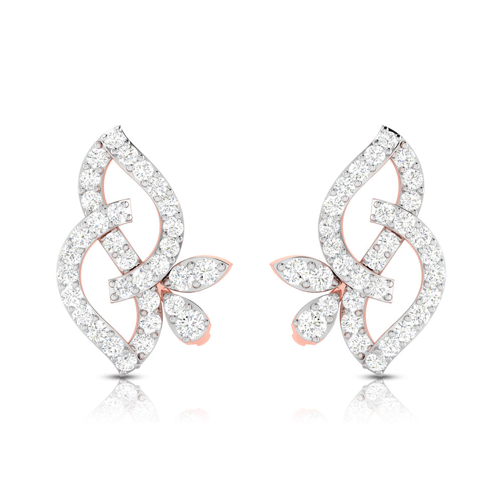 Daily wear earrings design Intwisted Lab Grown Diamond Earrings Fiona Diamonds
