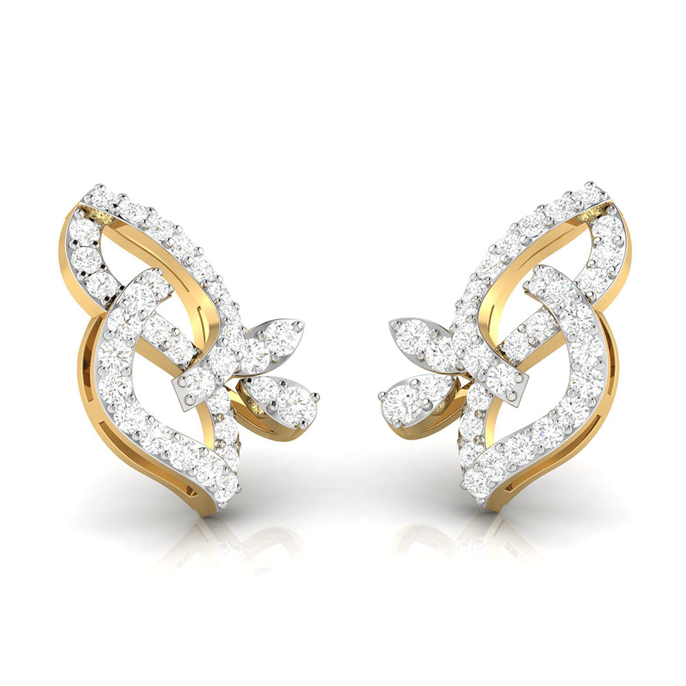Daily wear earrings design Intwisted Lab Grown Diamond Earrings Fiona Diamonds