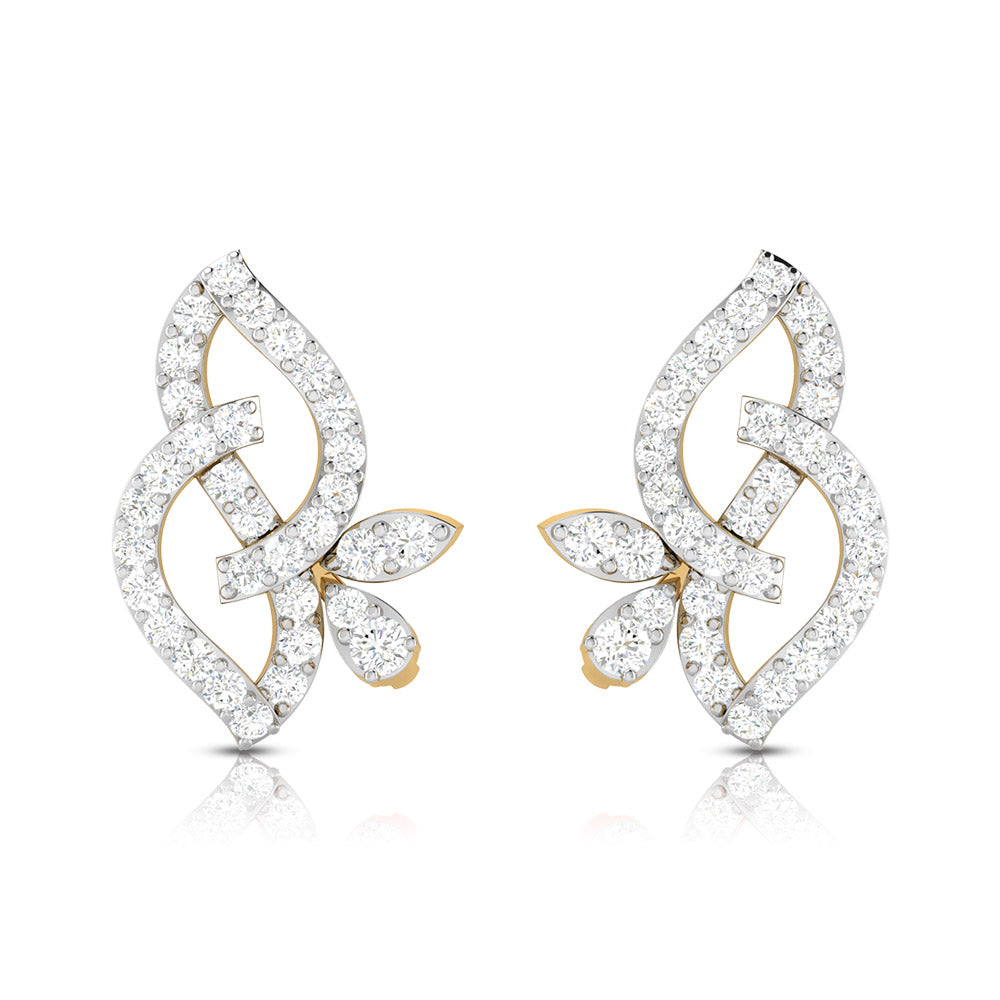 Daily wear earrings design Intwisted Lab Grown Diamond Earrings Fiona Diamonds