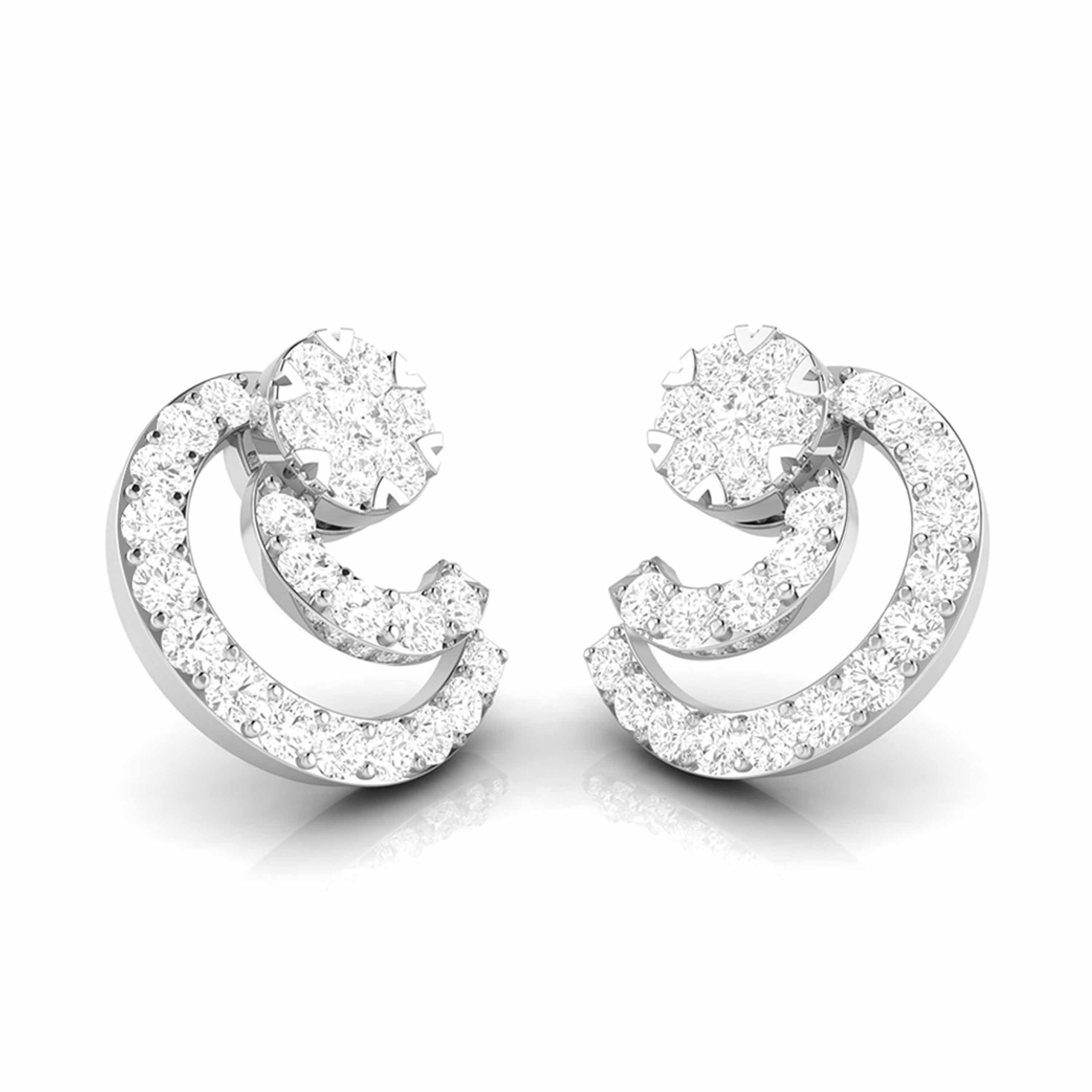 Latest earrings design Crescentic Lab Grown Diamond Earrings Fiona Diamonds