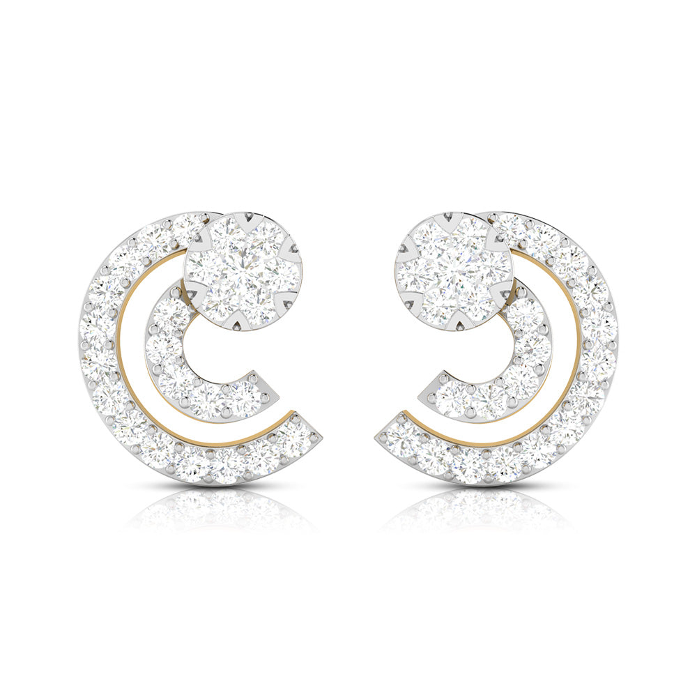 Latest earrings design Crescentic Lab Grown Diamond Earrings Fiona Diamonds