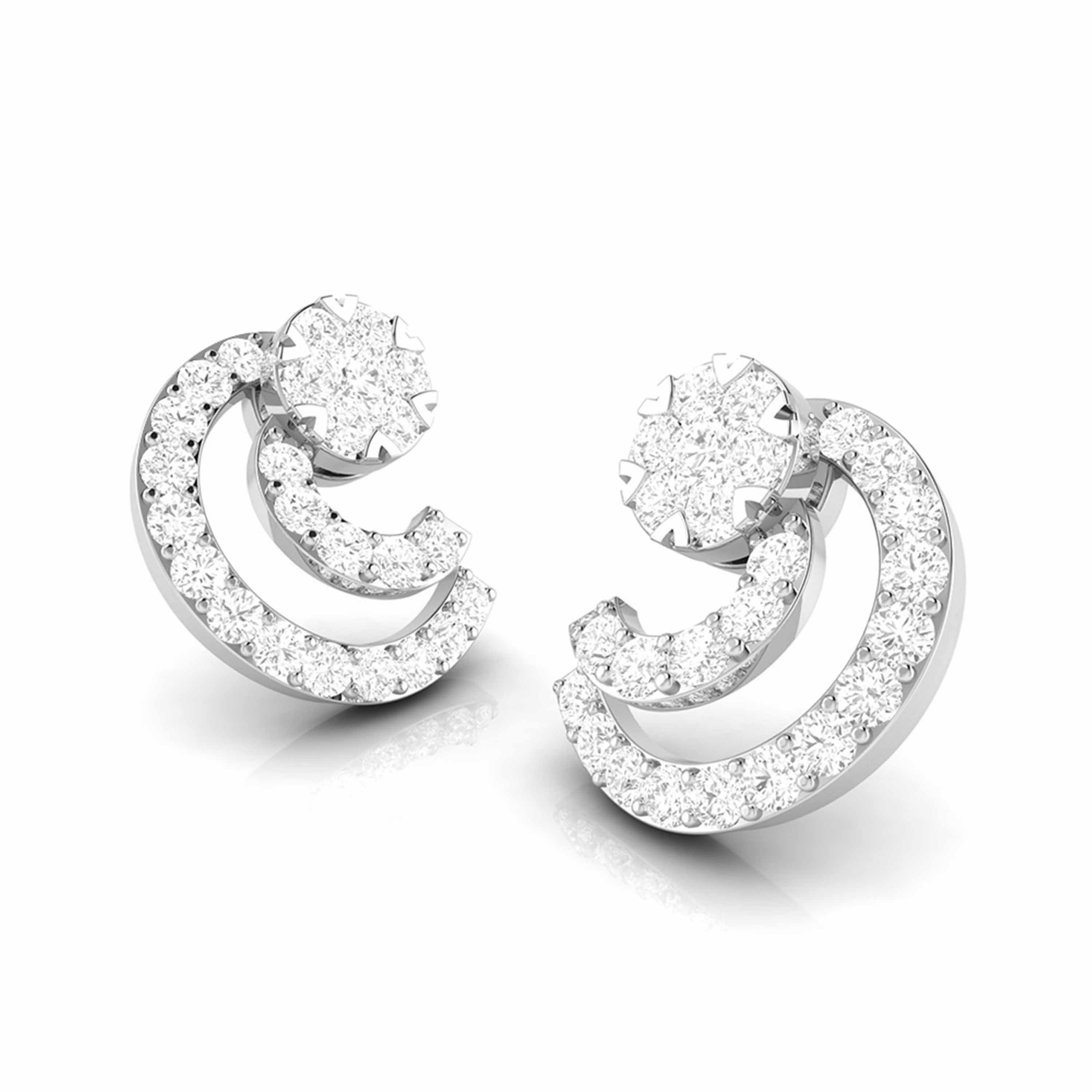 Latest earrings design Crescentic Lab Grown Diamond Earrings Fiona Diamonds
