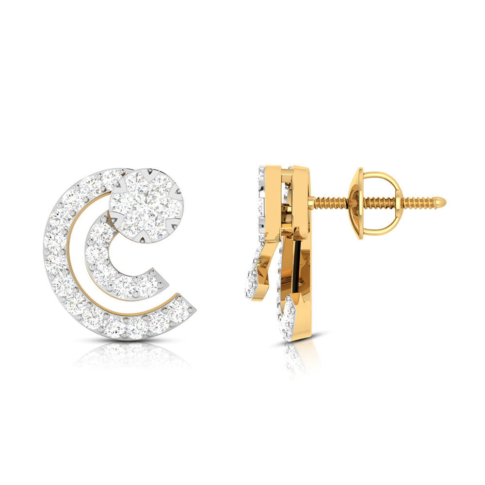 Latest earrings design Crescentic Lab Grown Diamond Earrings Fiona Diamonds