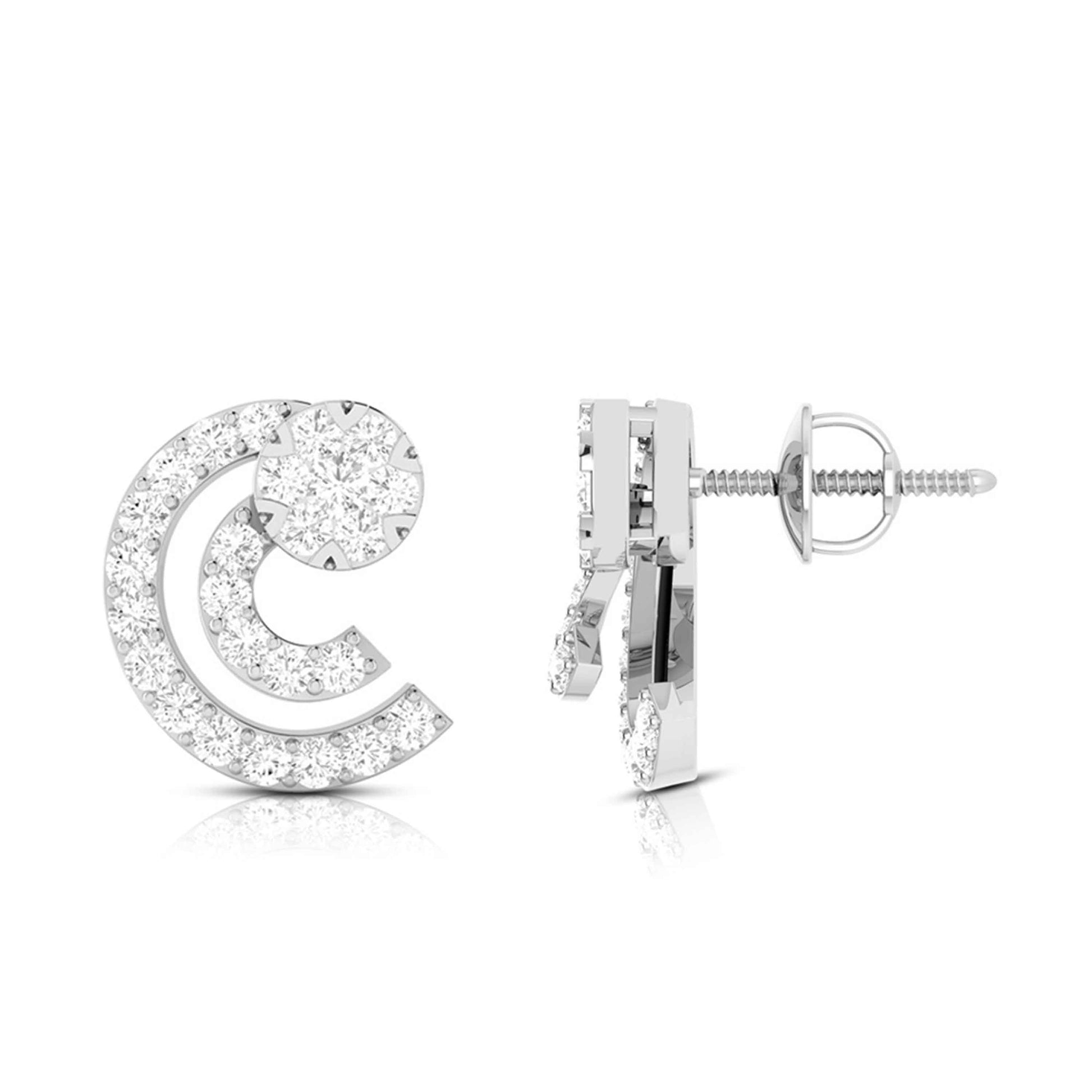 Latest earrings design Crescentic Lab Grown Diamond Earrings Fiona Diamonds
