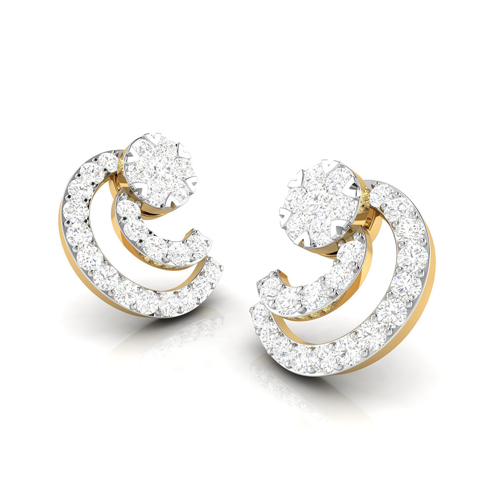 Latest earrings design Crescentic Lab Grown Diamond Earrings Fiona Diamonds