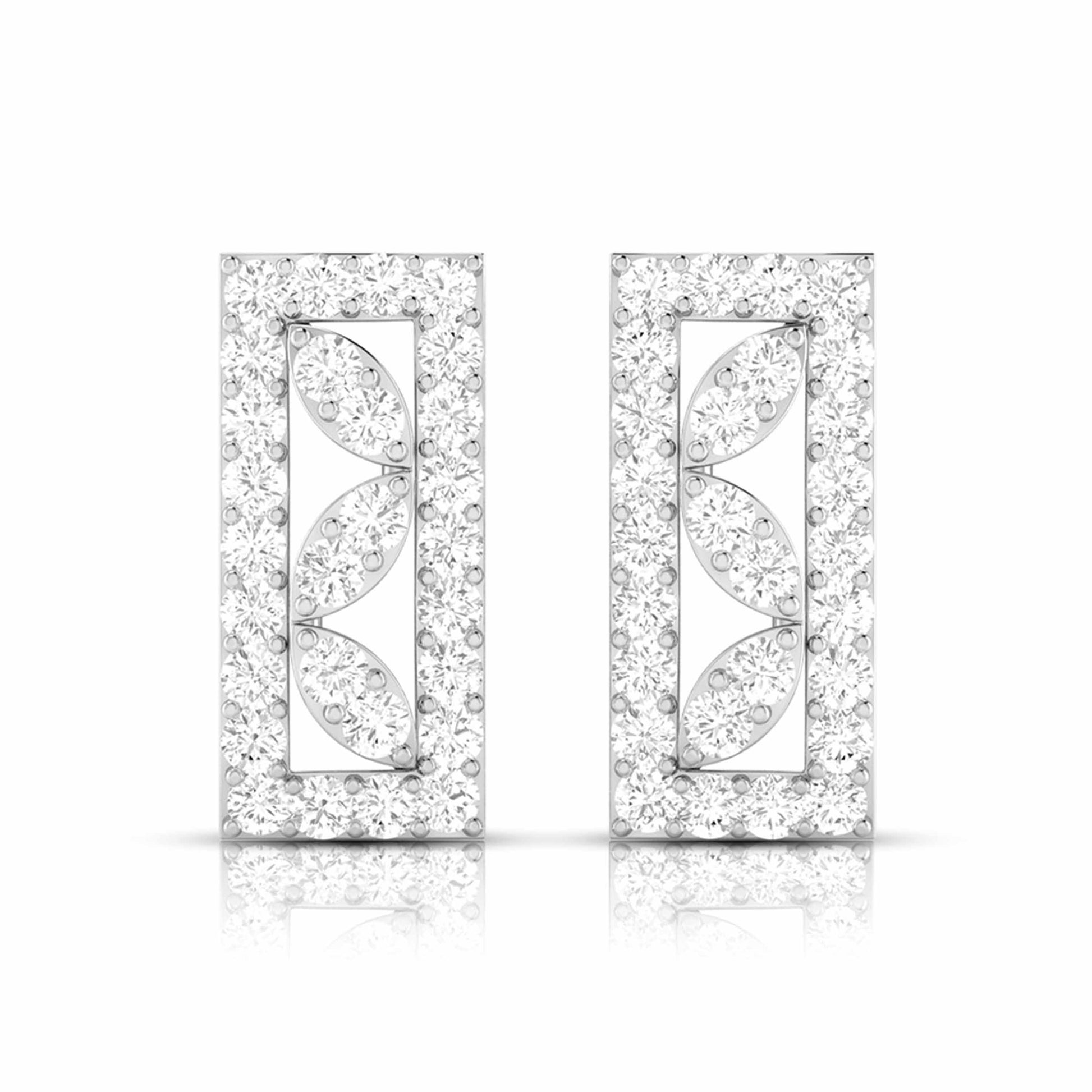 Party wear earrings design Oblong Lab Grown Diamond Earrings Fiona Diamonds