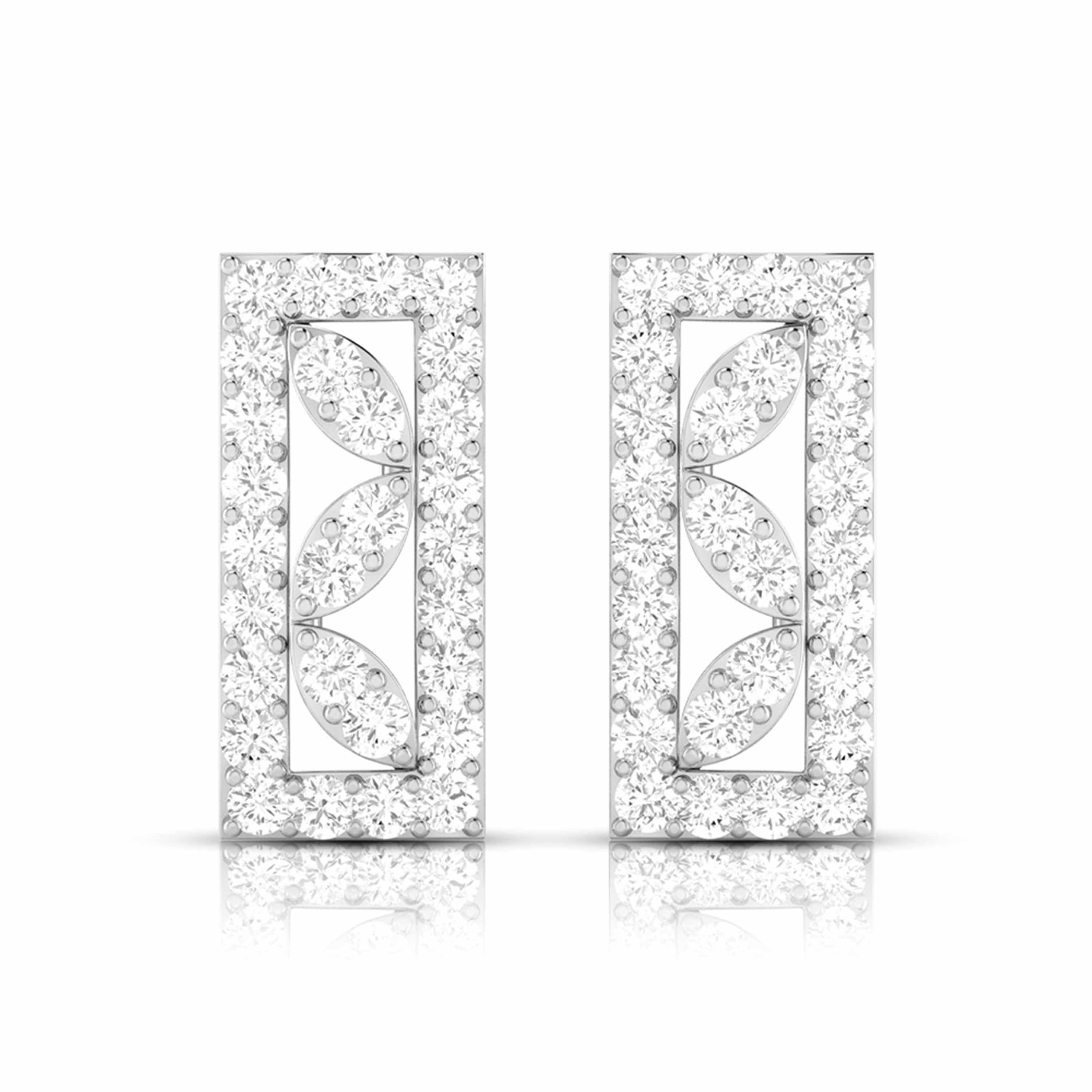 Party wear earrings design Oblong Lab Grown Diamond Earrings Fiona Diamonds