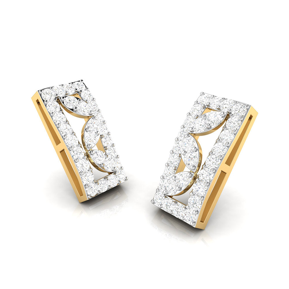 Party wear earrings design Oblong Lab Grown Diamond Earrings Fiona Diamonds