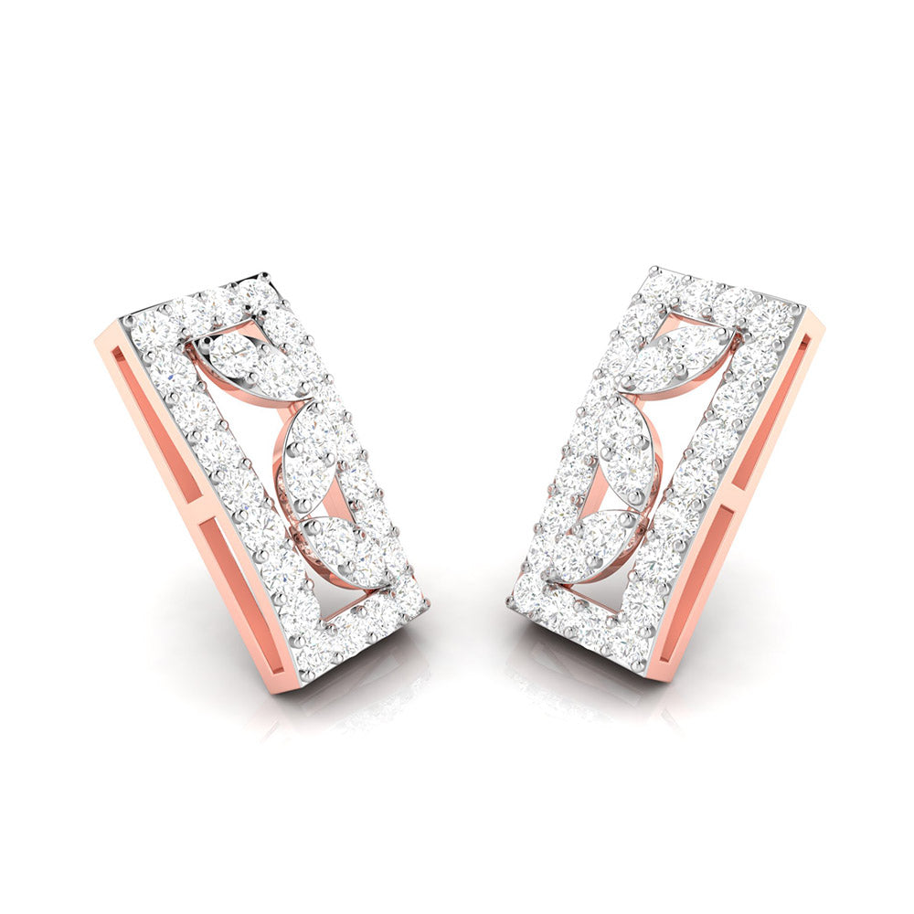 Party wear earrings design Oblong Lab Grown Diamond Earrings Fiona Diamonds
