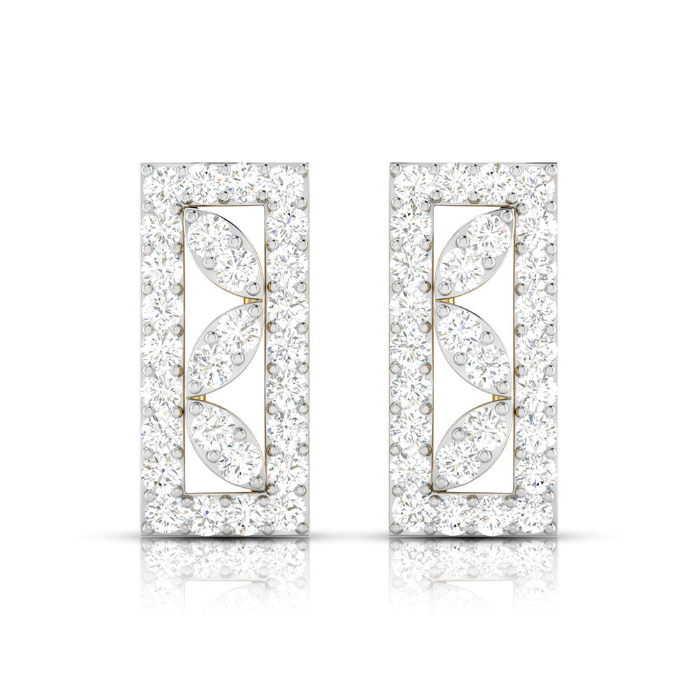 Party wear earrings design Oblong Lab Grown Diamond Earrings Fiona Diamonds