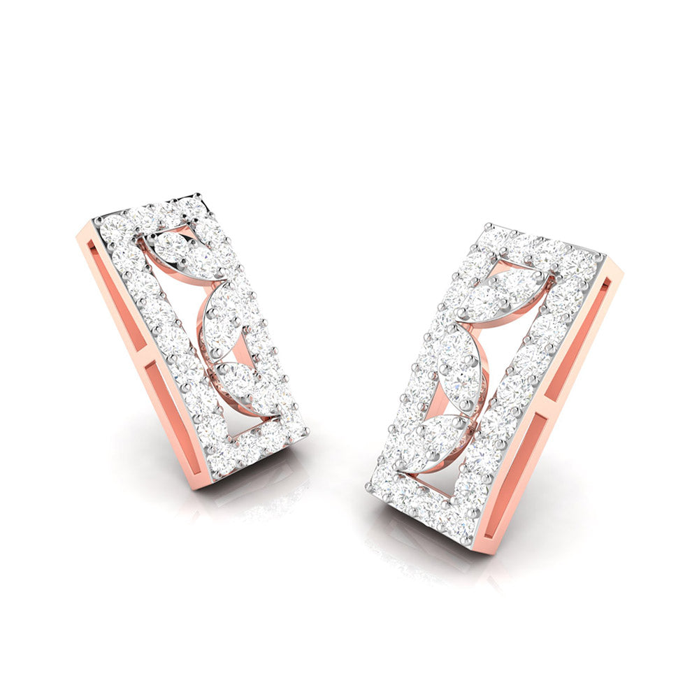 Party wear earrings design Oblong Lab Grown Diamond Earrings Fiona Diamonds