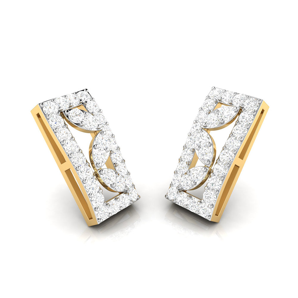 Party wear earrings design Oblong Lab Grown Diamond Earrings Fiona Diamonds