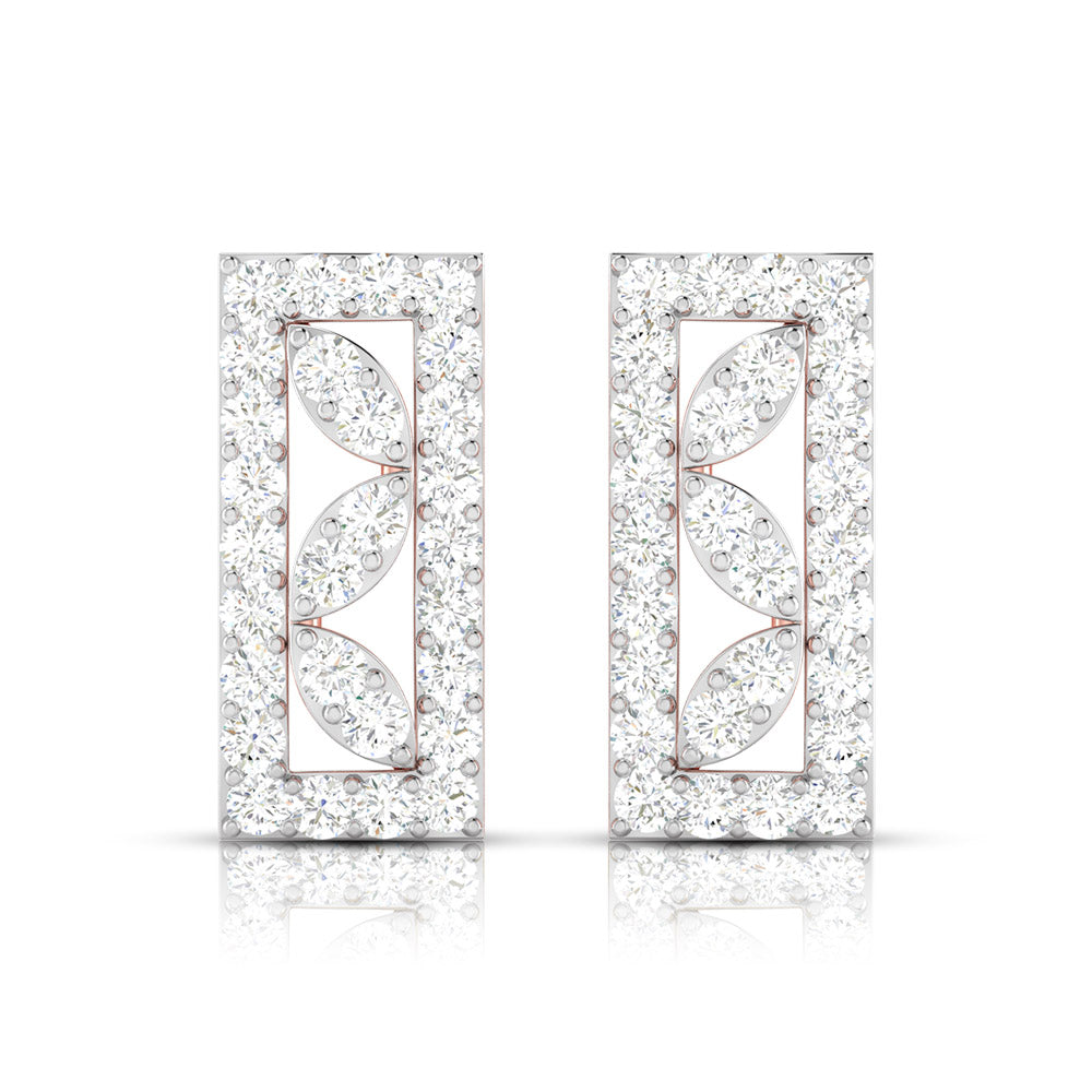 Party wear earrings design Oblong Lab Grown Diamond Earrings Fiona Diamonds