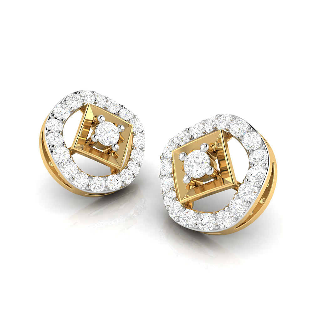 Round shape earrings design Focus Lab Grown Diamond Earrings Fiona Diamonds