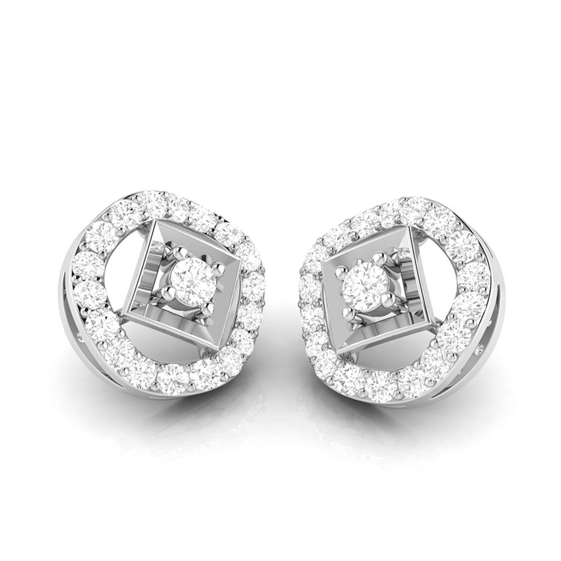 Round shape earrings design Focus Lab Grown Diamond Earrings Fiona Diamonds