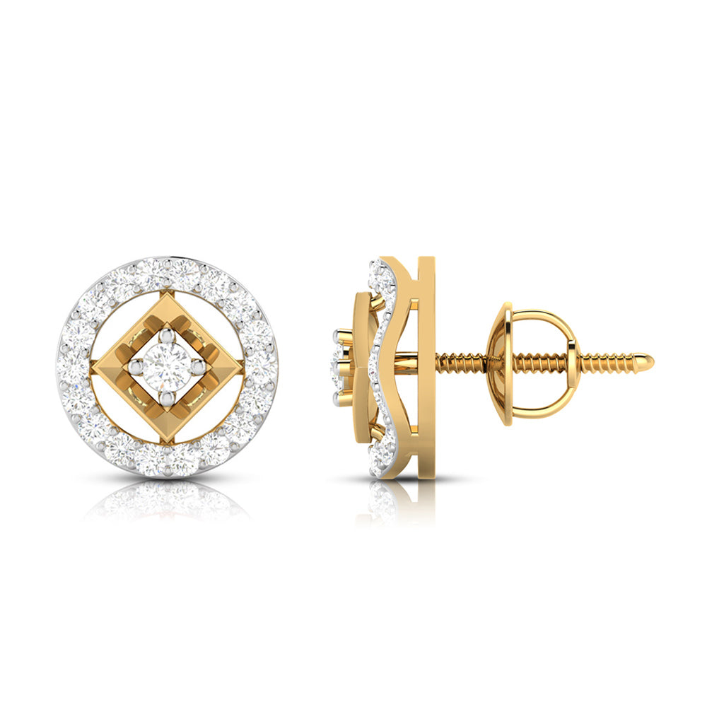 Round shape earrings design Focus Lab Grown Diamond Earrings Fiona Diamonds