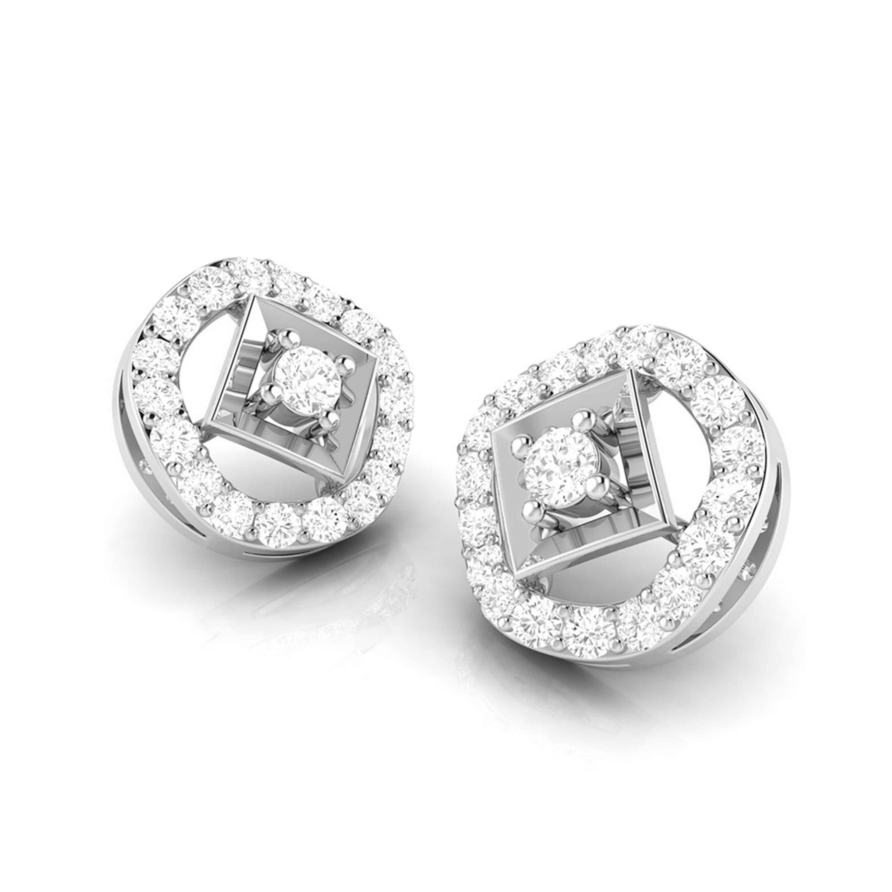 Round shape earrings design Focus Lab Grown Diamond Earrings Fiona Diamonds
