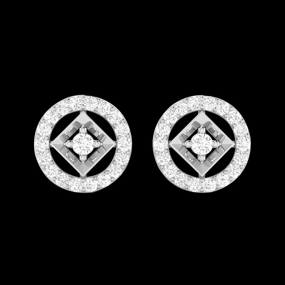Round shape earrings design Focus Lab Grown Diamond Earrings Fiona Diamonds