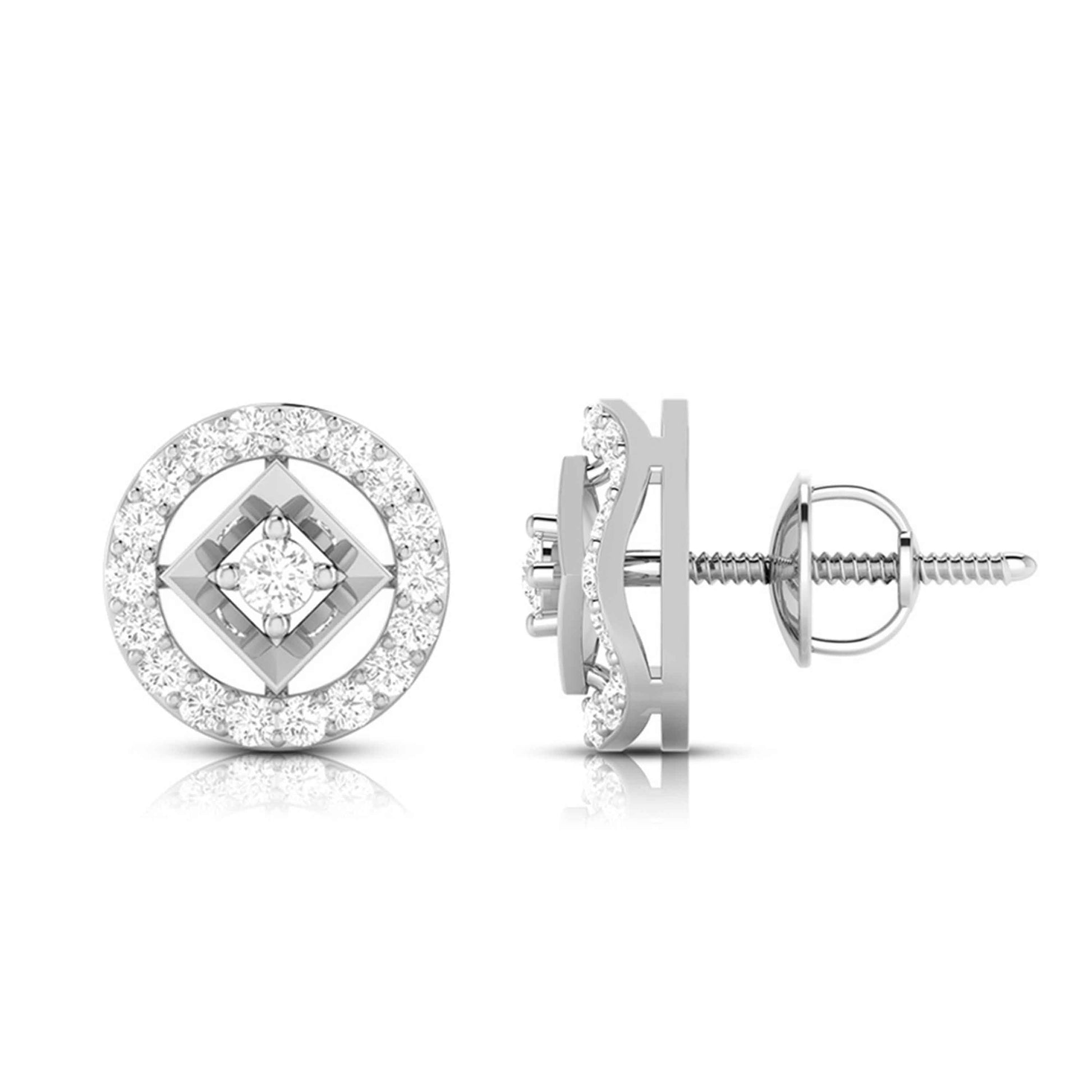 Round shape earrings design Focus Lab Grown Diamond Earrings Fiona Diamonds