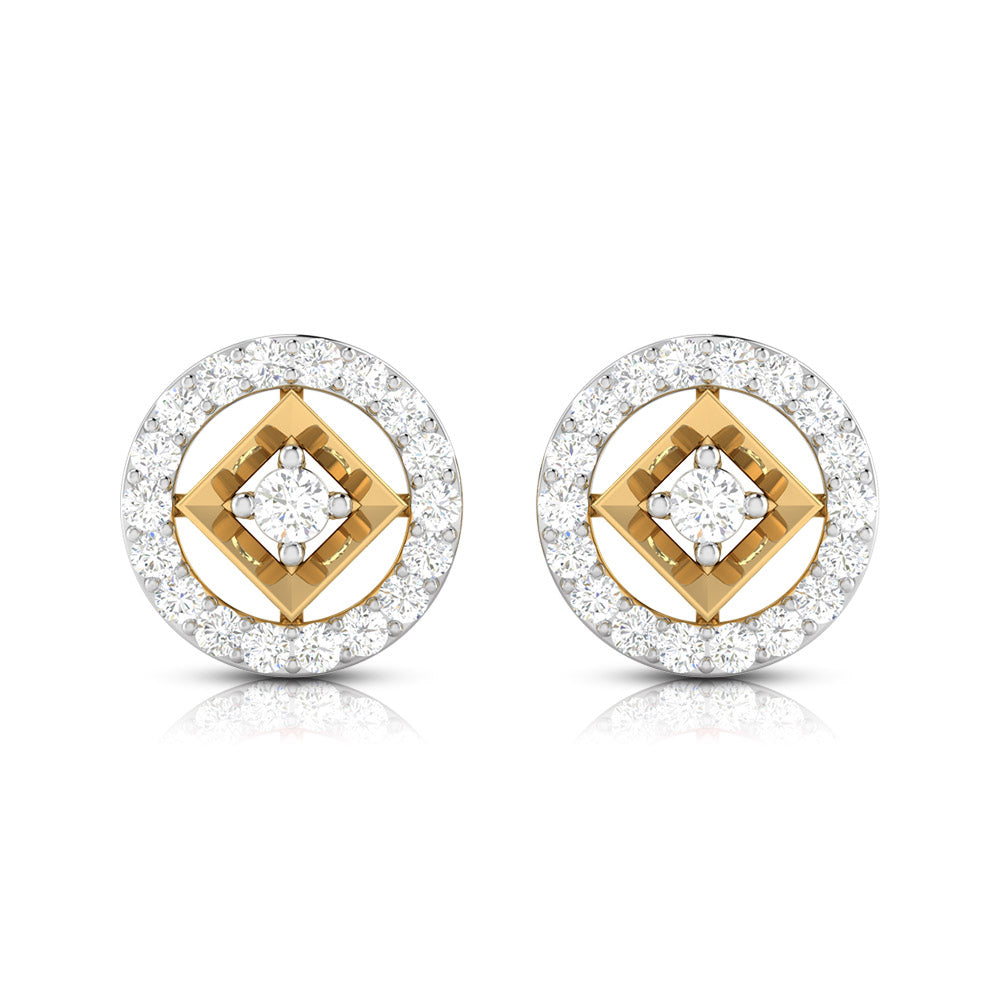 Round shape earrings design Focus Lab Grown Diamond Earrings Fiona Diamonds