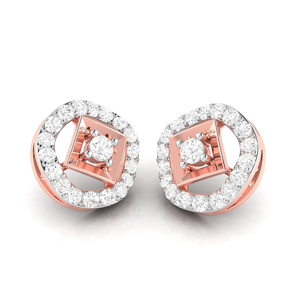 Round shape earrings design Focus Lab Grown Diamond Earrings Fiona Diamonds