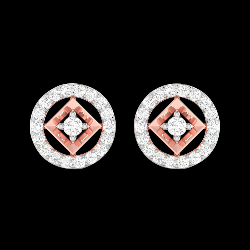 Round shape earrings design Focus Lab Grown Diamond Earrings Fiona Diamonds