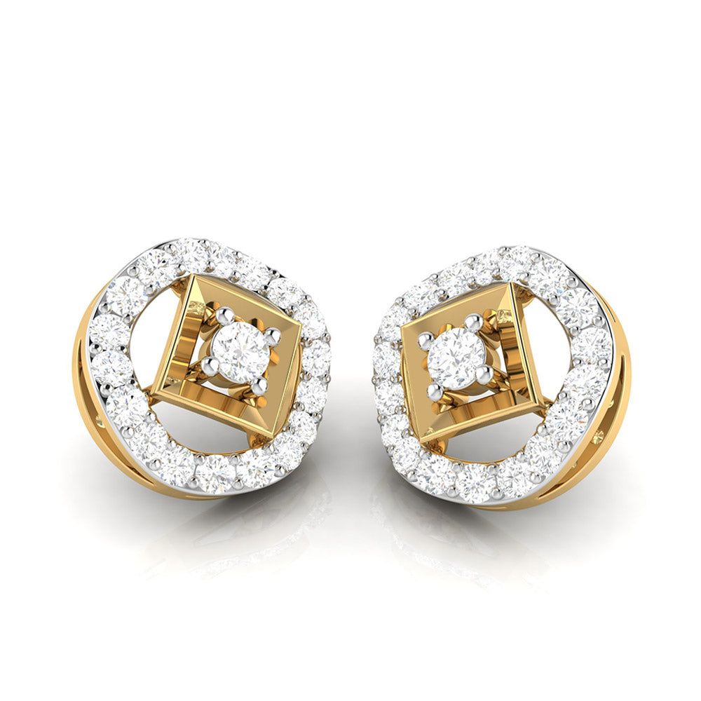 Round shape earrings design Focus Lab Grown Diamond Earrings Fiona Diamonds