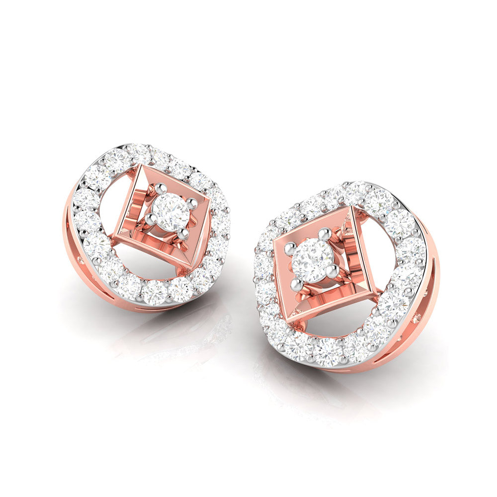 Round shape earrings design Focus Lab Grown Diamond Earrings Fiona Diamonds