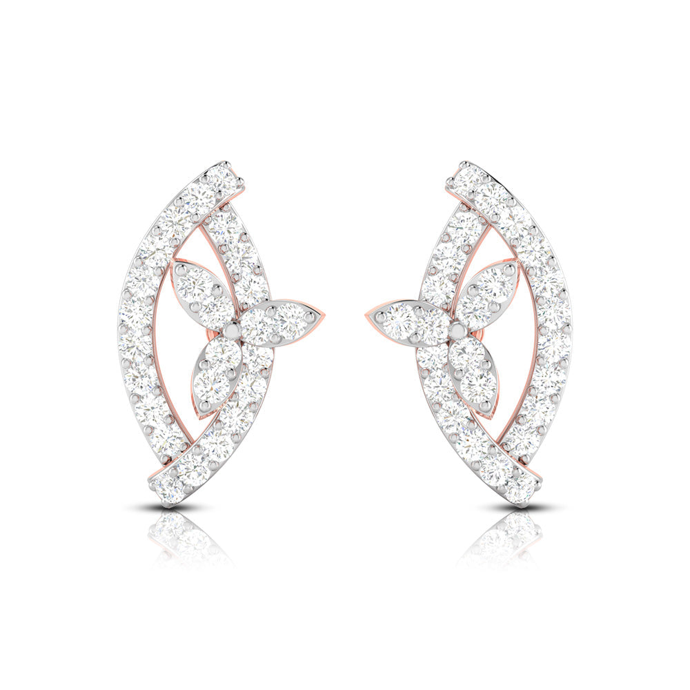 Small earrings design Elongated Lab Grown Diamond Earrings Fiona Diamonds