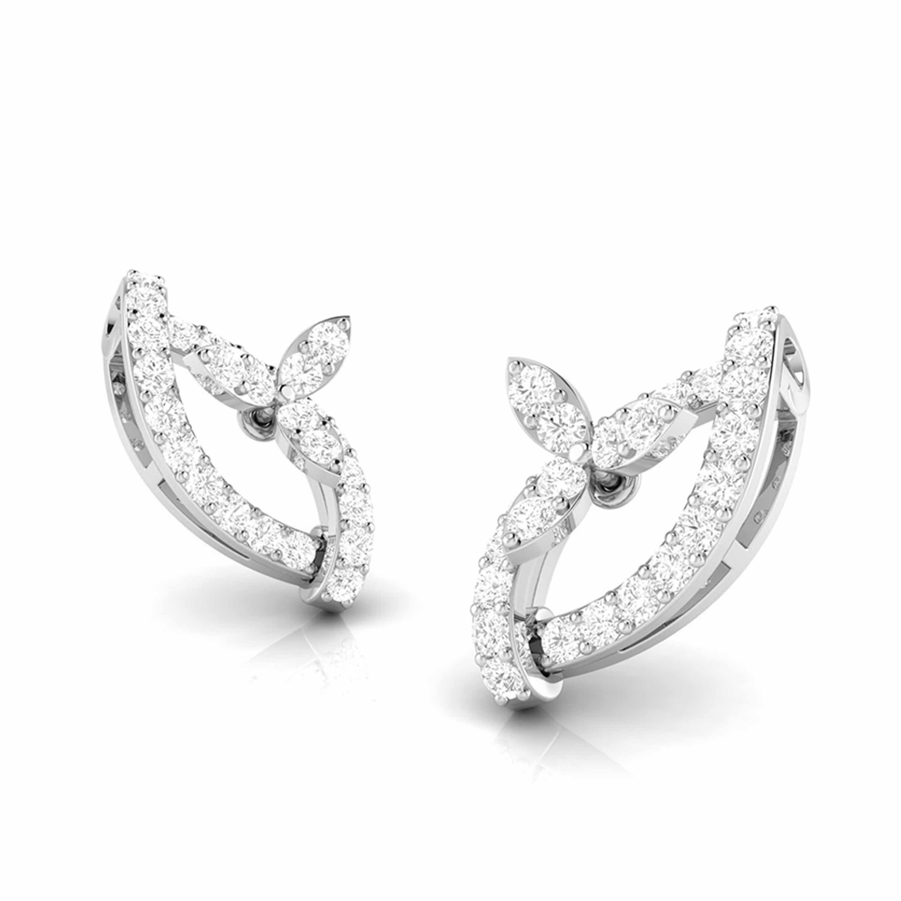 Small earrings design Elongated Lab Grown Diamond Earrings Fiona Diamonds