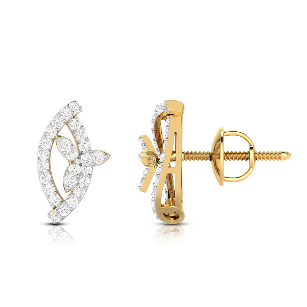 Small earrings design Elongated Lab Grown Diamond Earrings Fiona Diamonds