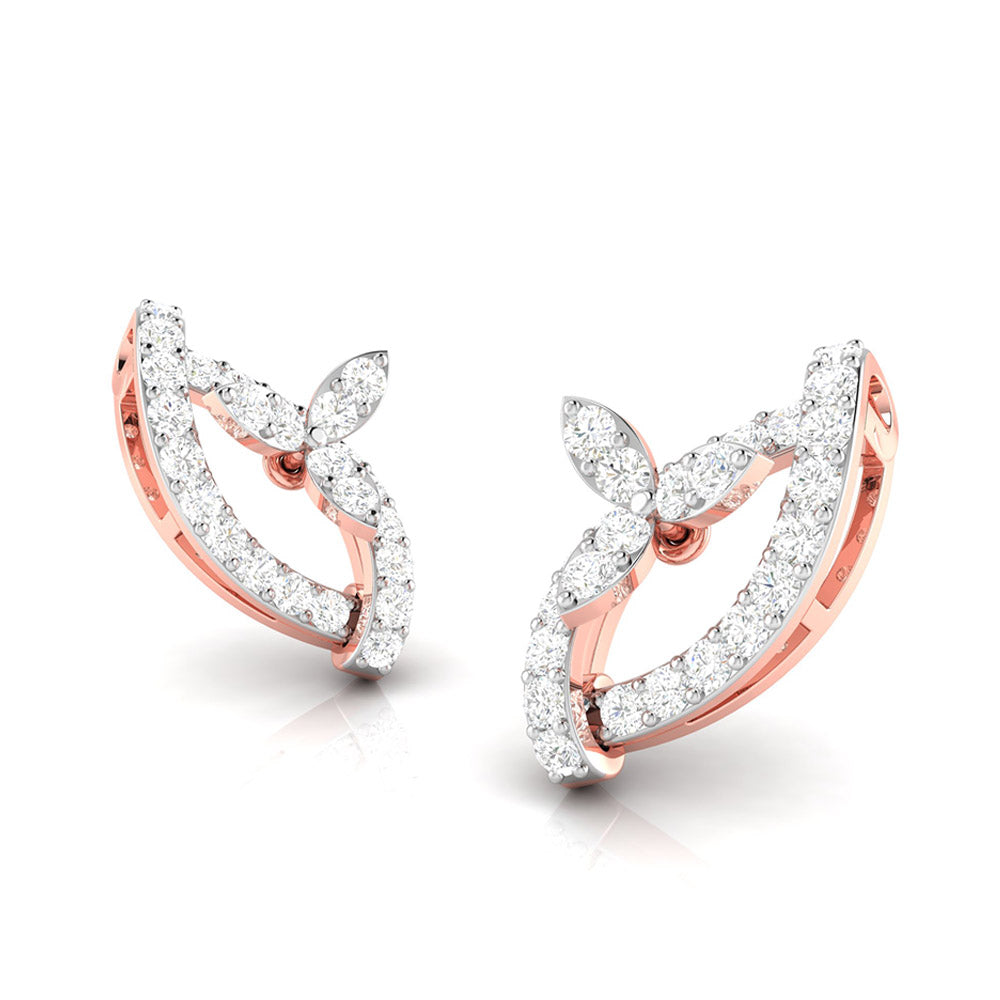 Small earrings design Elongated Lab Grown Diamond Earrings Fiona Diamonds